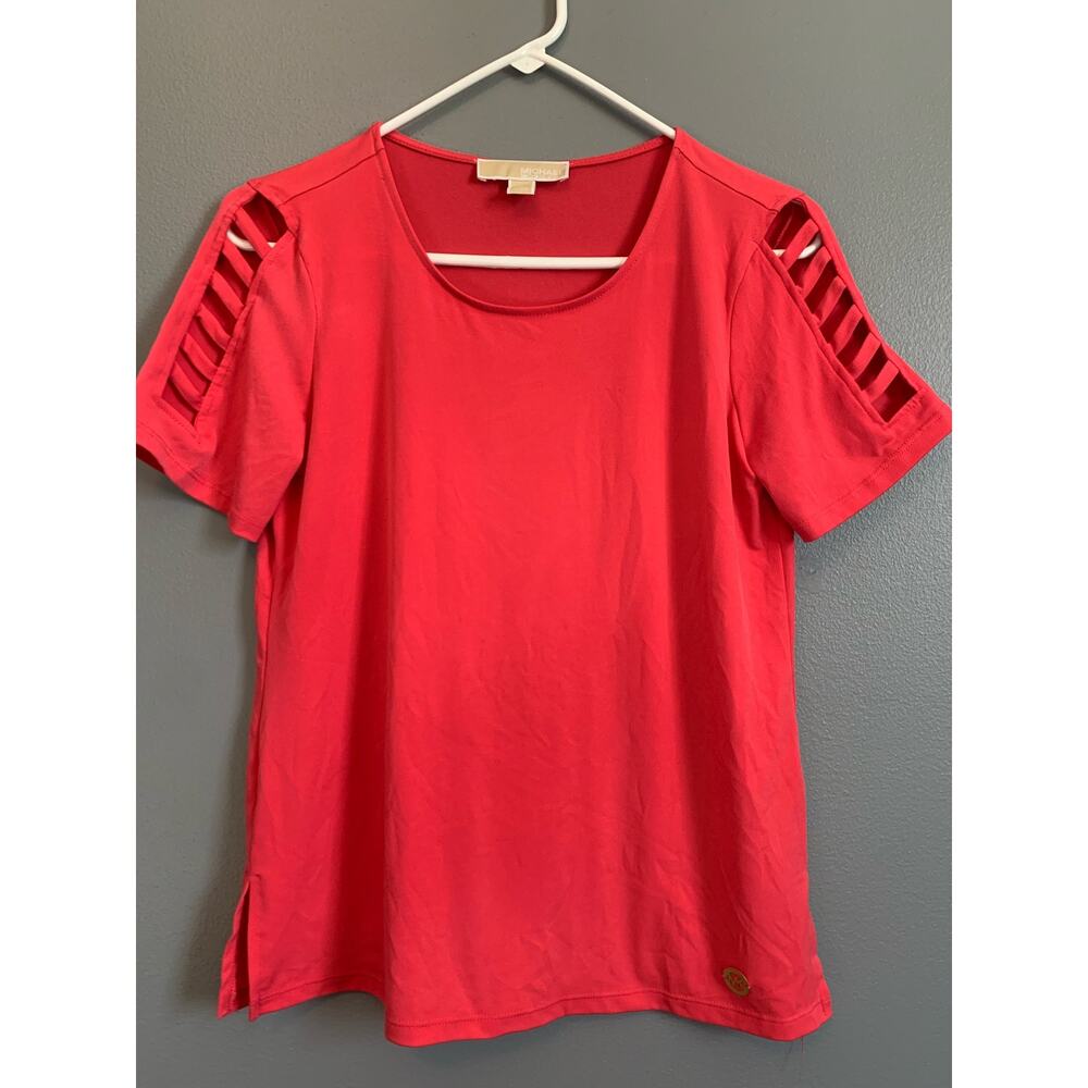 Michael Kors pink/salmon, cut out women’s shirt ￼